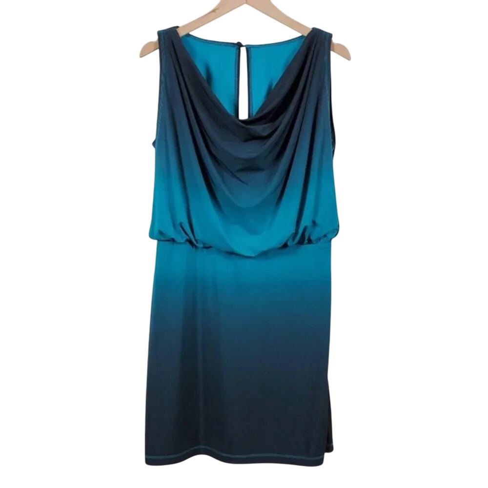 Scarlett Nite Sleeveless Ombre Cocktail Dress Womens Size 8 Black Teal